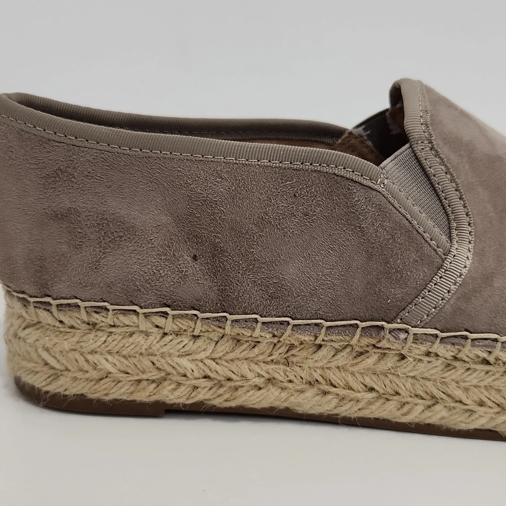 Sam Edelman Carrin Women's 9M Gray Suede Espadrille Platform Slip On Shoes EUC